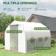 Outsunny 3 x 2(m) Walk-in Polytunnel Greenhouse, Zipped Roll Up Sidewalls, Mesh Door, 6 Mesh Windows, Tunnel Warm House Tent wit