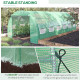 Outsunny Polytunnel Greenhouse Walk-in Grow House Tent with Roll-up Sidewalls, Zipped Door and 12 Windows, 6x3x2m Green