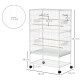 PawHut Large Bird Cage Budgie Cage for Finch Canaries Parakeet with Rolling Stand, Slide-out Tray, Storage Shelf, Food Container