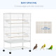 PawHut Large Bird Cage Budgie Cage for Finch Canaries Parakeet with Rolling Stand, Slide-out Tray, Storage Shelf, Food Container