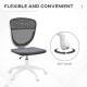 Vinsetto Armless Desk Chair, Mesh Office Chair, Height Adjustable with Swivel Wheels, Grey