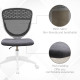 Vinsetto Armless Desk Chair, Mesh Office Chair, Height Adjustable with Swivel Wheels, Grey