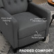 Wingback Recliner Chair for Home Theater, Button Tufted Microfibre Cloth Reclining Armchair with Leg Rest, Deep Grey