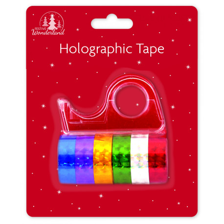 Christmas Holographic Tape with Dispenser