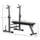 Adjustable Weight Bench, Foldable Bench Press with Barbell Rack and Dip Station for Home Gym, Strength Training Multiuse Workout