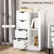 Bathroom Cabinet, Freestanding Storage Cabinet with 4 Drawers, Door Cupboard for Living Room, Kitchen, Bedroom, White