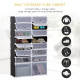 16 Cube Shoe Rack, 2 x 8 Tier Shoe Storage Cabinet, Modular Plastic Shelves for Bedroom, Living Room and Entryway, Space Saving 