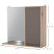 Bathroom Mirror Cabinet, Wall-Mounted Bathroom Cabinet with Mirror and Adjustable Inner Shelf,  57L x 14.2W x49.2H cm