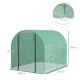 Outsunny Walk-In Garden Polytunnel Greenhouse with Steel Frame, PE Cover, Roll-Up Door and 4 Windows, 2.5 x 2m, Green