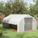 Outsunny 4 x 3(m) Walk-in Polytunnel Greenhouse, Zipped Roll Up Sidewalls, Mesh Door, 8 Mesh Windows, Tunnel Warm House Tent wit