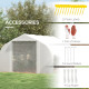 Outsunny 4 x 3(m) Walk-in Polytunnel Greenhouse, Zipped Roll Up Sidewalls, Mesh Door, 8 Mesh Windows, Tunnel Warm House Tent wit