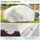 Outsunny 4 x 3(m) Walk-in Polytunnel Greenhouse, Zipped Roll Up Sidewalls, Mesh Door, 8 Mesh Windows, Tunnel Warm House Tent wit