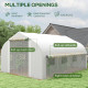 Outsunny 4 x 3(m) Walk-in Polytunnel Greenhouse, Zipped Roll Up Sidewalls, Mesh Door, 8 Mesh Windows, Tunnel Warm House Tent wit