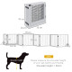 PawHut 8 Panels Foldable Pet Gate with Support Feet, for House, Doorway, Stairs, Small and Medium Dogs - White