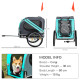 PawHut Folding Dog Bike Trailer Pet Cart Carrier for Bicycle Travel in Steel Frame with Hitch Coupler - Light Blue &amp; Grey