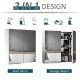 Bathroom Mirror Cabinet, Stainless Steel Wall Mounted  Bathroom Storage Cabinet with Double Doors, 60x55cm