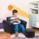 Toddler Chair Single Seater Kids Sofa Set, 54 x 42 x 41cm, Kids Sofa with Stool, Black