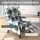 Wingback Reclining Chair Push Back Recliner Armchair for Living Room Bedroom with Footrest Armrests Wood Legs Blue