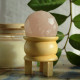 Gemstone Faceted Healing Ball &amp; Stand - Rose Quartz