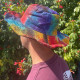 Patched and Wired Hemp &amp; Cotton Boho Festival Hat - Tiedye