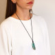 Laced Gemstone Flat Point Pendant - Amazonite