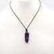 Laced Gemstone Flat Point Pendant - Amethyst