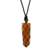 Laced Gemstone Flat Point Pendant - Golden Quartz