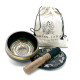 Hand Beaten &amp; Engraved Singing Bowl Gift Set - 14cm - Green Tara