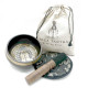 Hand Beaten &amp; Engraved Singing Bowl Gift Set - 14cm - Yogi