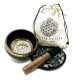 Hand Beaten &amp; Engraved Singing Bowl Gift Set - 14cm - Flower of Life