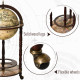 Retro Globe Drink Cabinet MDF w/ Wheels Brown