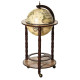 Retro Globe Drink Cabinet MDF w/ Wheels Brown