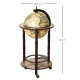 Retro Globe Drink Cabinet MDF w/ Wheels Brown