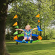 Outsunny Kid Nest Swing Seat Saucer Tree Swing 40 Inch/100cm Adjustable Rope Outdoor Indoor for Kids Over 3 Years Old Multi-Colo