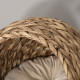 PawHut Wicker Cat Bed, Raised Rattan Cat Basket with Cylindrical Base, Soft Washable Cushion, 50 x 42 x 60 cm - Brown