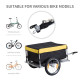 Bicycle Cargo Trailer, Two-Wheel Bicycle Large Cargo Wagon Trailer Oxford Fabric, Folding Storage, &amp; Removable Cover, Yellow