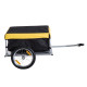 Bicycle Cargo Trailer, Two-Wheel Bicycle Large Cargo Wagon Trailer Oxford Fabric, Folding Storage, &amp; Removable Cover, Yellow