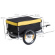 Bicycle Cargo Trailer, Two-Wheel Bicycle Large Cargo Wagon Trailer Oxford Fabric, Folding Storage, &amp; Removable Cover, Yellow