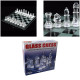 Frosted Polished Glass Chess Board Set with Padded Botto Crystal Chess Board 22cm x 22cm