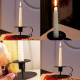 2 pcs Candlestick Holders with Handrail Candle Stands Vintage Decoration for Christmas Halloween Valentines