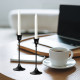 3pcs Candlestick Holder Decorative Candle Holder for Fireplace Dinning Table Home Decorations - Black