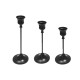 3pcs Candlestick Holder Decorative Candle Holder for Fireplace Dinning Table Home Decorations - Black