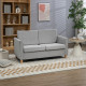 Compact Loveseat Sofa, Modern 2 Seater Sofa for Living Room with Wood Legs and Armrests, Light Grey