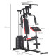 Multigym Station, with 66KG Weight Stack, for Strength Training - Red &amp; Black