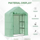 Outsunny Walk In Greenhouse for Outdoor, Portable Gardening Plant Grow House with 2 Tier Shelf, Roll-Up Zippered Door, PE Cover,