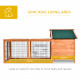 PawHut Wooden Rabbit Hutch Outdoor, Guinea Pig Hutch, Detachable Pet House Animal Cage with Openable Run &amp; Roof Lockable Door Sl