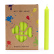 Solid Colour Dinner Candle Set - Pack of 21 - Rustic Lime Green