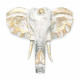 Large Elephant Head - Gold &amp; Whitewash