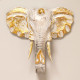 Large Elephant Head - Gold &amp; Whitewash