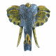 Large Elephant Head - Gold &amp; Grey